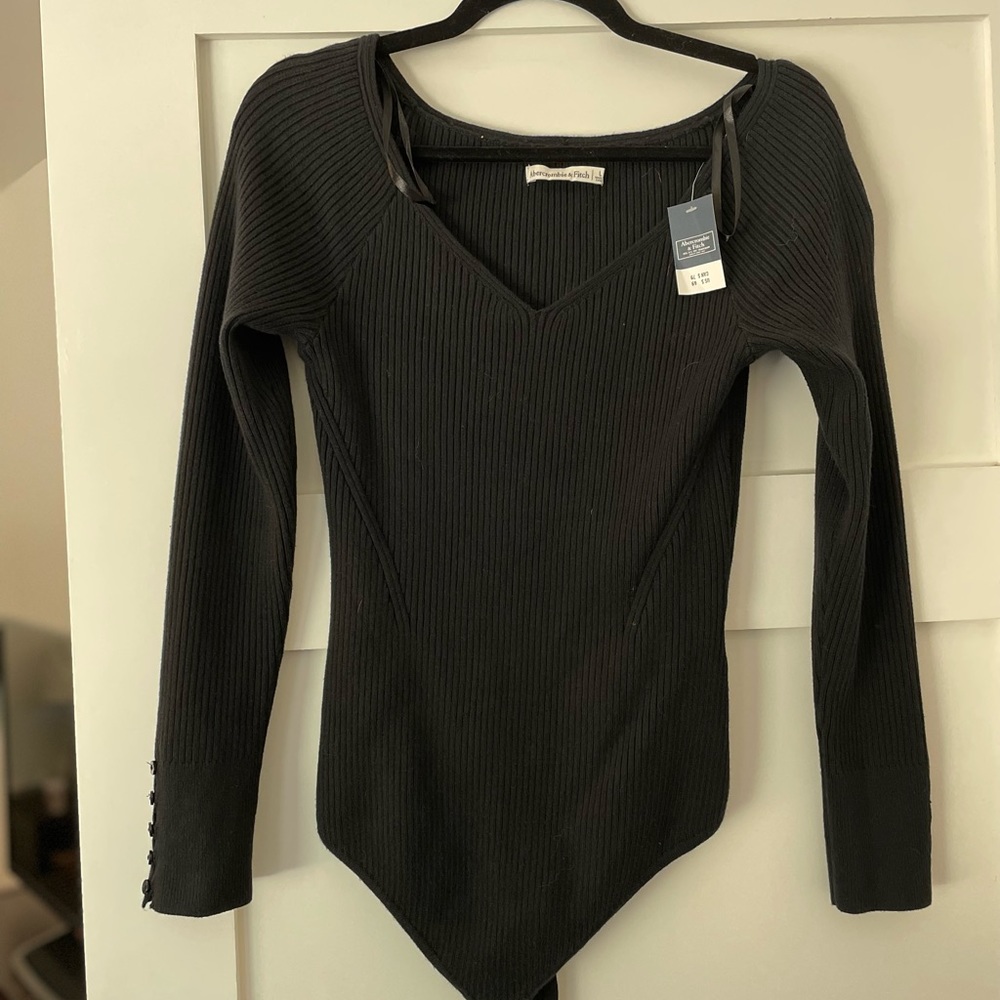 Abercrombie & Fitch Black sweater bodysuit